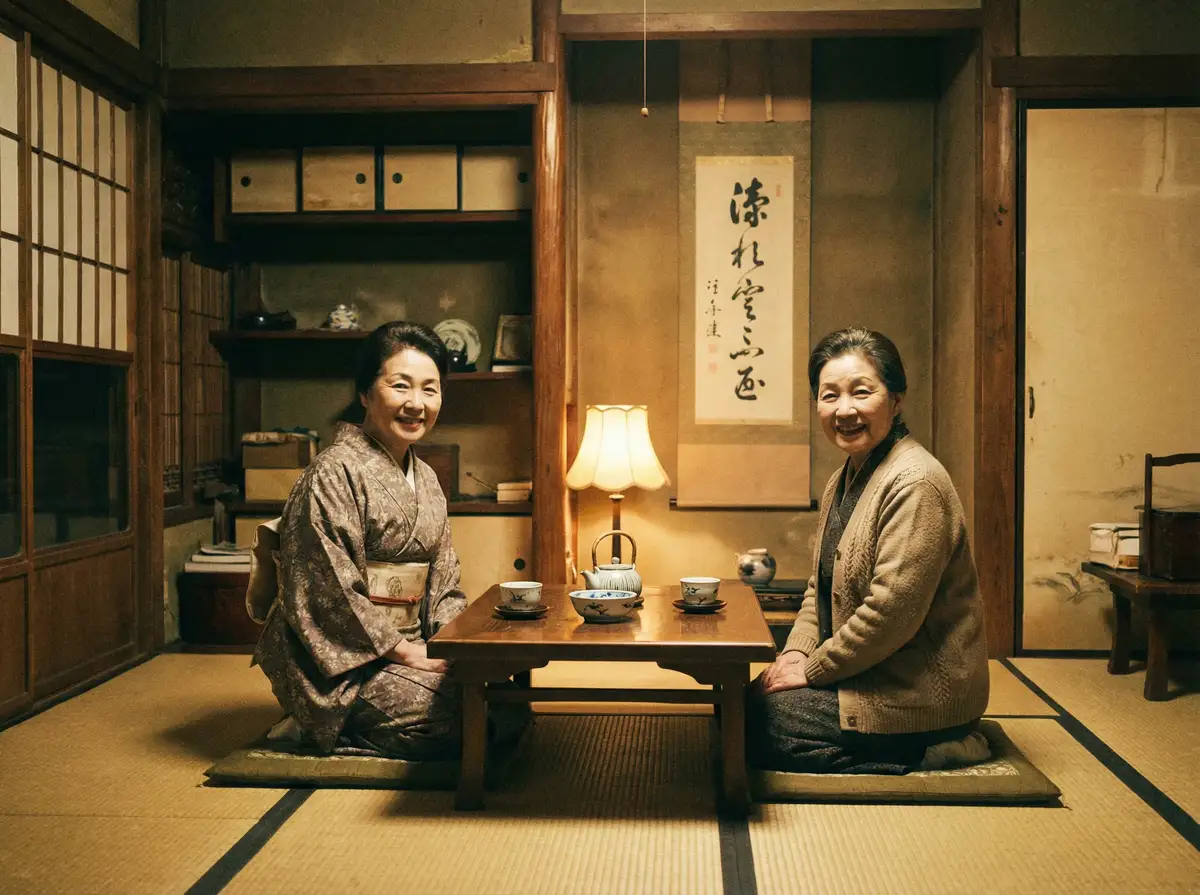 两位优雅的 【山手梨爱】深度揭秘山手梨爱视频~山手梨爱实时更新导航 在日式茶室中品茶交谈